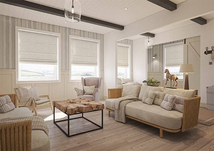 Nerida, Pearl - Motorised Roman Blind - Image 6